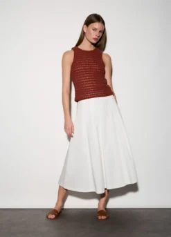 Top girocollo in maglia donna