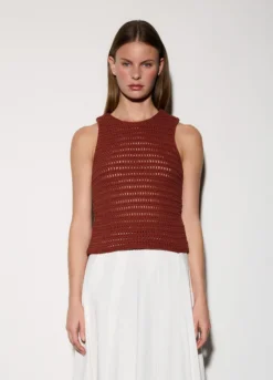 Top girocollo in maglia donna