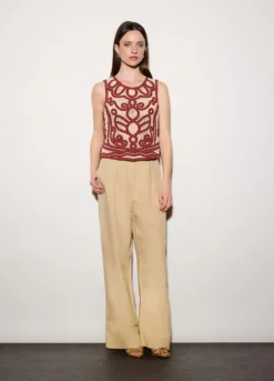 Top girocollo in maglia donna