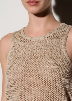 Top girocollo in maglia donna