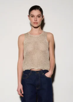Top girocollo in maglia donna