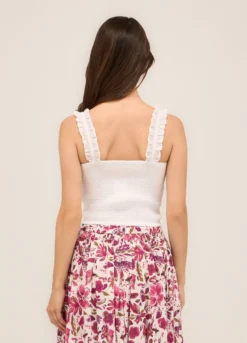Top in misto cotone voile donna
