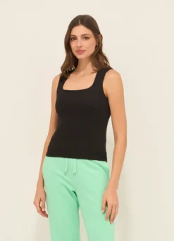 Top in tessuto stretch donna