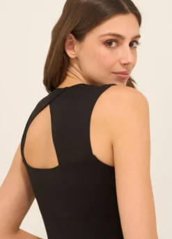 Top in tessuto stretch donna