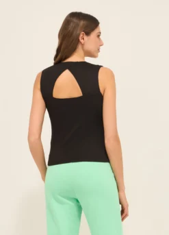 Top in tessuto stretch donna
