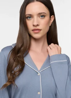 Top pigiama con collo revers donna