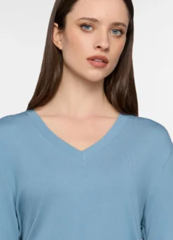 Top pigiama con scollo a V stretch donna