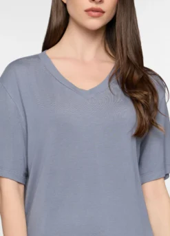 Top pigiama con scollo a V stretch donna