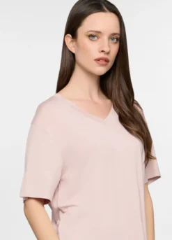 Top pigiama con scollo a V stretch donna