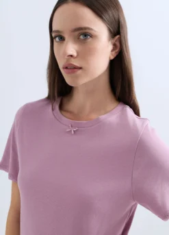 Top pigiama in costina di puro cotone donna