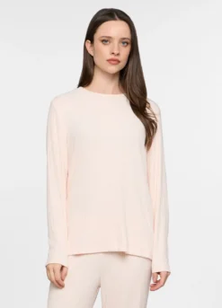 Top pigiama in costina stretch donna