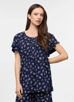Top pigiama in jersey di puro cotone donna