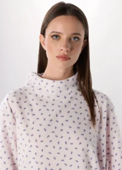 Top pigiama in pile a collo alto donna