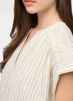 Top pigiama in popeline misto lino donna