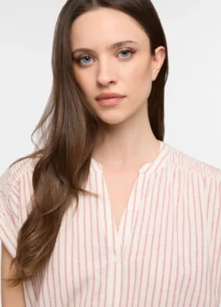 Top pigiama in popeline misto lino donna