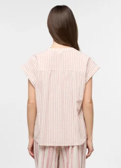 Top pigiama in popeline misto lino donna
