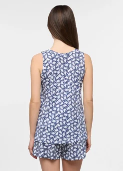 Top pigiama smanicato in puro cotone donna