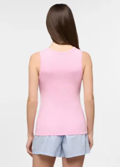 Top pigiama smanicato in puro cotone donna