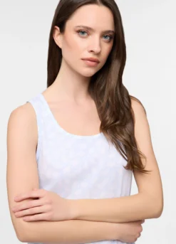 Top pigiama smanicato in puro cotone donna