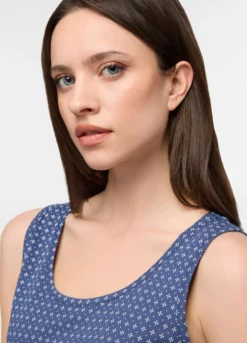 Top pigiama smanicato in puro cotone donna