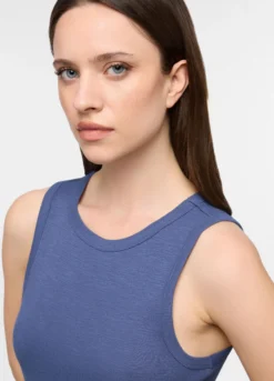 Top pigiama smanicato in puro cotone donna