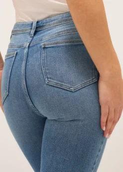 Treggings fit skinny in denim stretch di misto cotone donna