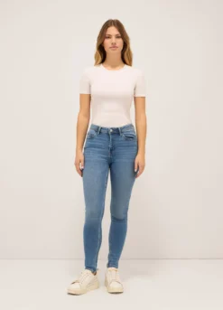 Treggings fit skinny in denim stretch di misto cotone donna