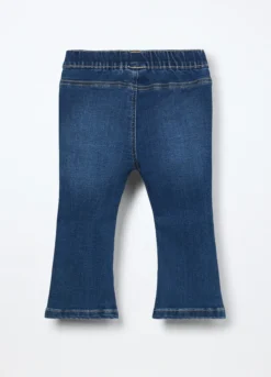 Treggings flare fit in denim di misto cotone neonata