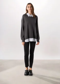 Treggings in denim stretch donna