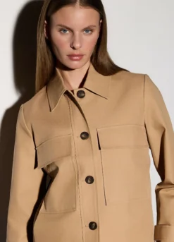 Trench corto in puro cotone donna