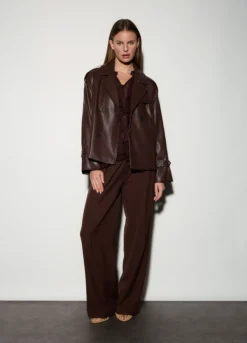 Trench doppiopetto in eco pelle donna