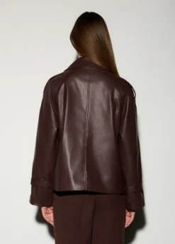 Trench doppiopetto in eco pelle donna