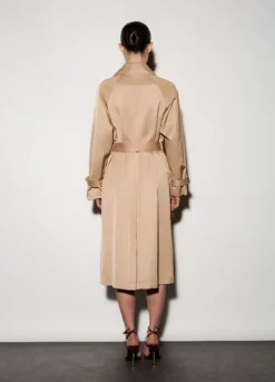 Trench lungo doppiopetto donna