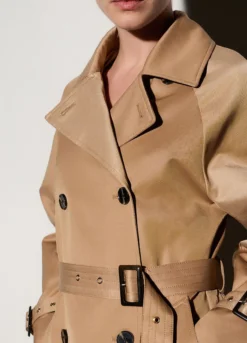Trench lungo doppiopetto donna