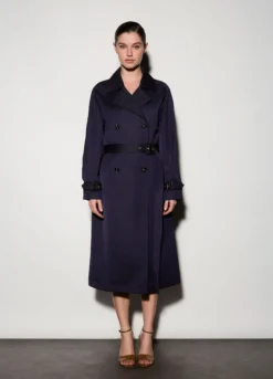 Trench lungo doppiopetto donna