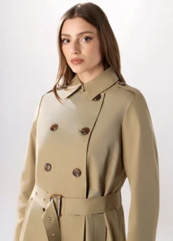 Trench lungo in doppiopetto donna