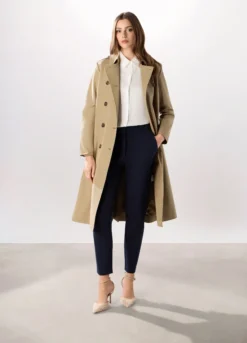 Trench lungo in doppiopetto donna