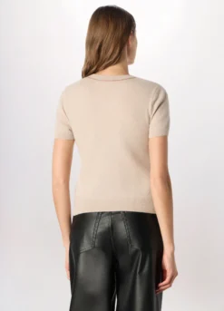 Tricot a maniche corte in pura lana donna