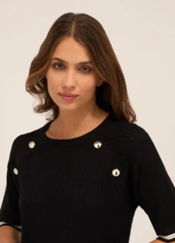 Tricot misto viscosa a maniche corte donna