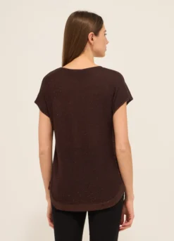 Tricot misto viscosa a maniche corte donna