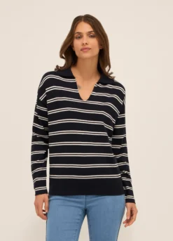 Tricot misto viscosa a righe donna
