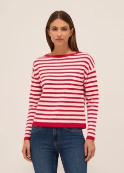 Tricot misto viscosa a righe donna