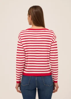 Tricot misto viscosa a righe donna