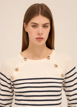 Tricot misto viscosa a righe donna
