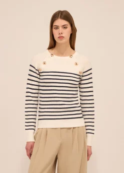 Tricot misto viscosa a righe donna