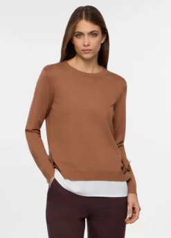 Tricot misto viscosa con inserto donna