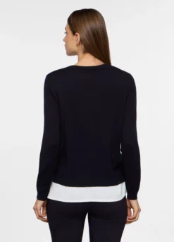 Tricot misto viscosa con inserto donna