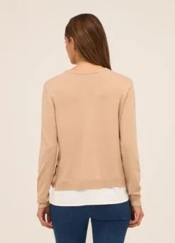 Tricot misto viscosa con inserto donna