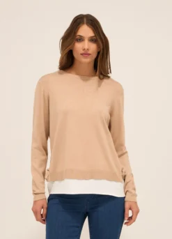 Tricot misto viscosa con inserto donna