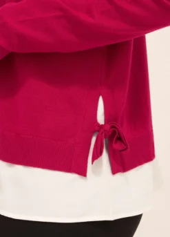Tricot misto viscosa con inserto donna
